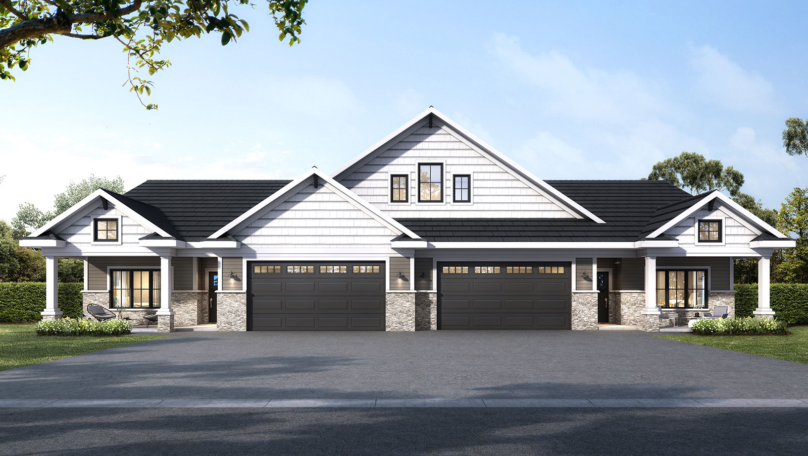 3d Home Facade 10493 Twin Home Renderings Sus8761 Bordeaux 0302