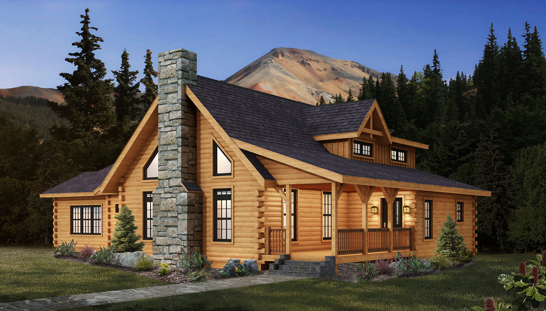 3d Home Facade 3 887 Cheyenne Model Log Home S2000 Fi[3]