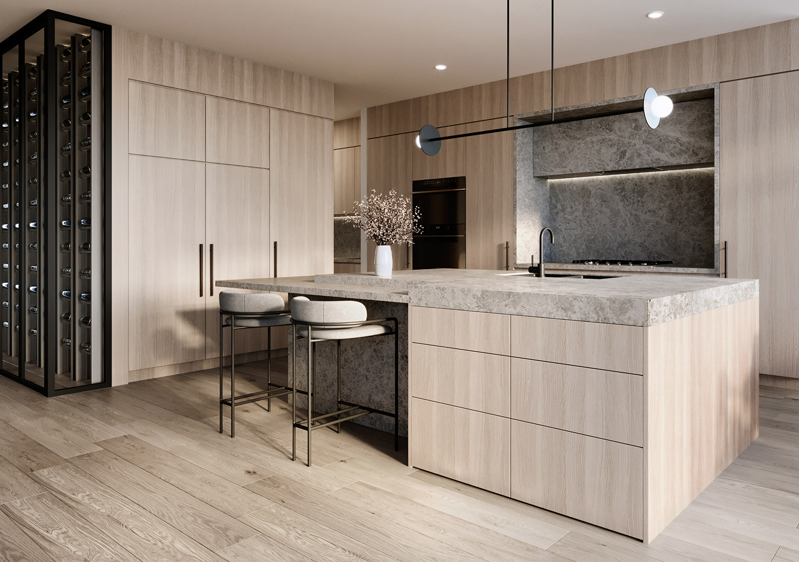 3d Rednering Kitchen 44 3 10721 Hunter Modern Home Sus8893 Kitchen 01 0417